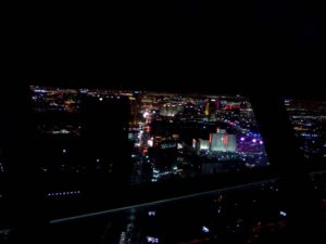 My view from dinner at the Top of The World restaurant in the Stratosphere Tower Las Vegas NV