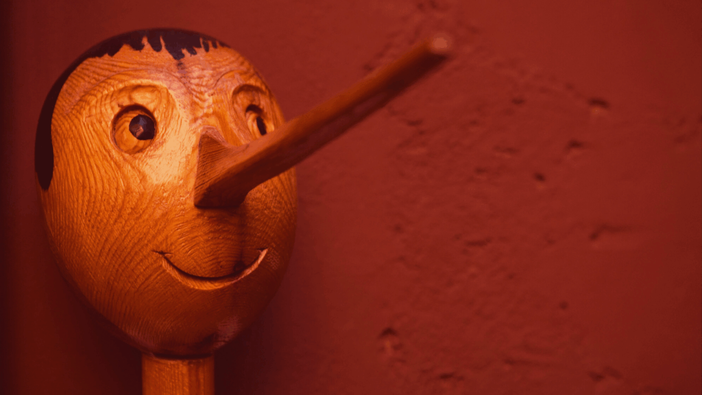 Pinocchio's nose is growing!